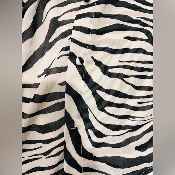 Princess Polly Sheer 🦓 Print Button Down Shirt - Picture 3 of 4